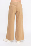 Button Detail Heavy Twill Wide Leg Pants