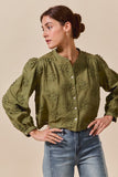 Embroidered Woven Shirt Olive