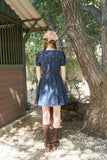 Denim Front Tie Bow Dress