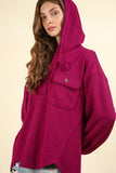 Pullover Pocket Hooded Top Magenta