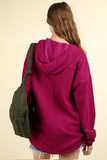 Pullover Pocket Hooded Top Magenta