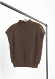 Sleeveless Mockneck Sweater Brown