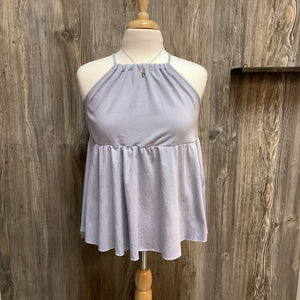 Textured Peplum Tank Dove