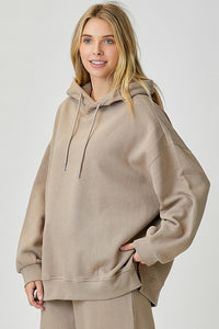 Soft Knit Oversized Hoodie Shirt Sand