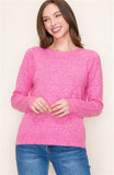 Raglan Slv Pullover Sweater Pink