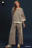 Colorblock Side Stripe Straight Pant Grey