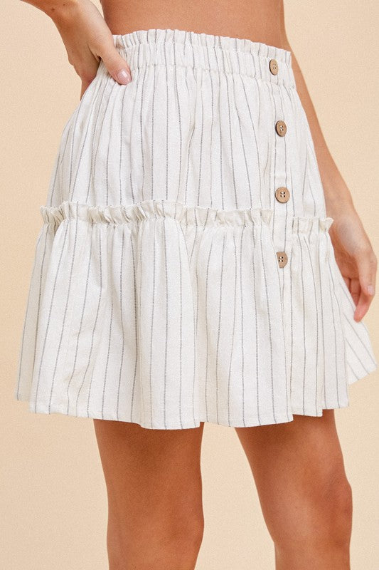 Tiered Button Down Skirt
