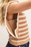 Striped Sweater Tank Brown/Cream