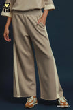 Colorblock Side Stripe Straight Pant Grey