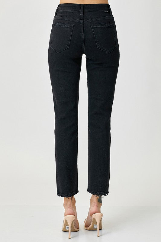 Courtney Mid Rise Slim Tapered Blk