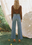 High Rise Flare w/ Button Fly