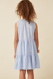 Girls Marled S/L Knit Tunic Dress Blue