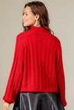 Cozy Ribbed Highneck Sweater Red