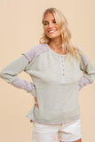 Boucle Knit Cozy Henley Mint