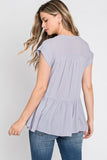 Solid Ruffle Top Bluberry